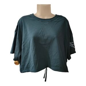 Reebok Women's Forrest Green Cropped Athletic Top Sz 2X